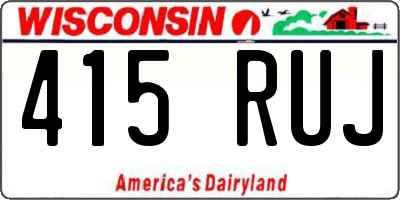 WI license plate 415RUJ