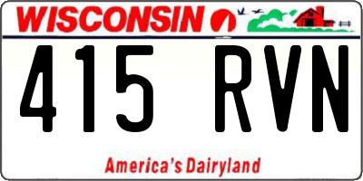 WI license plate 415RVN