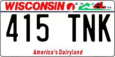 WI license plate 415TNK