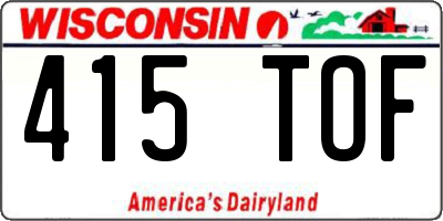 WI license plate 415TOF