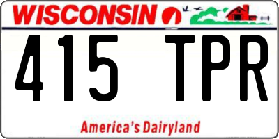 WI license plate 415TPR