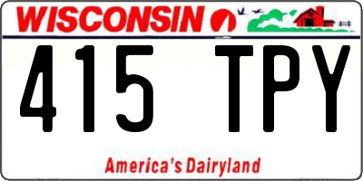 WI license plate 415TPY