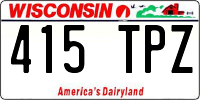 WI license plate 415TPZ