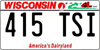WI license plate 415TSI