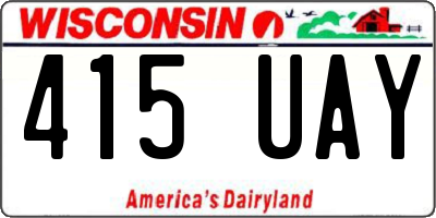 WI license plate 415UAY