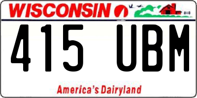 WI license plate 415UBM
