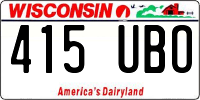 WI license plate 415UBO