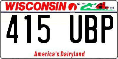 WI license plate 415UBP
