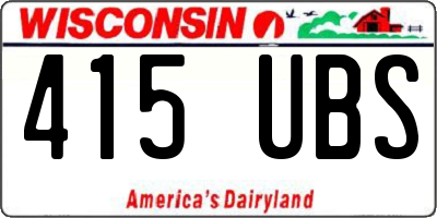WI license plate 415UBS