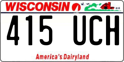 WI license plate 415UCH