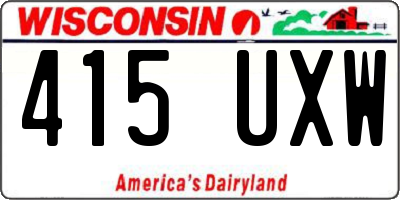 WI license plate 415UXW