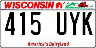 WI license plate 415UYK