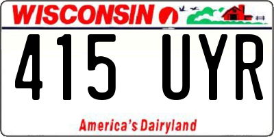 WI license plate 415UYR