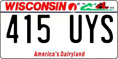 WI license plate 415UYS