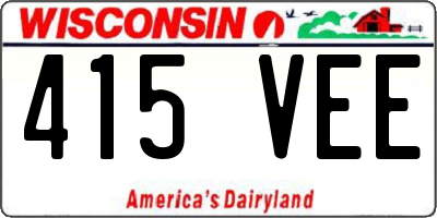 WI license plate 415VEE