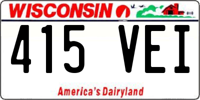 WI license plate 415VEI