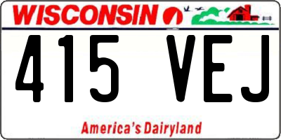 WI license plate 415VEJ