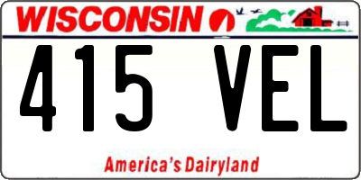 WI license plate 415VEL
