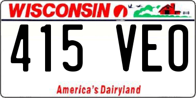 WI license plate 415VEO
