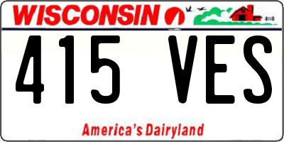 WI license plate 415VES