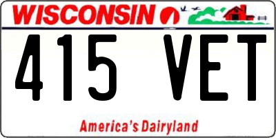 WI license plate 415VET
