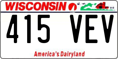 WI license plate 415VEV
