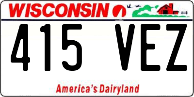 WI license plate 415VEZ