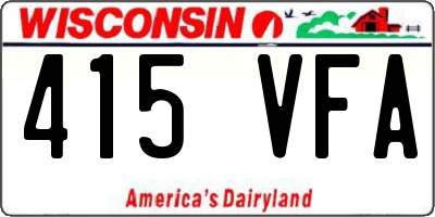 WI license plate 415VFA