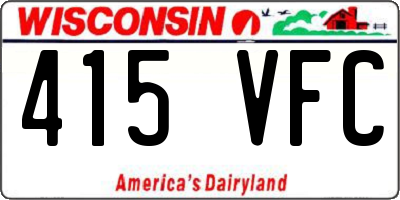 WI license plate 415VFC