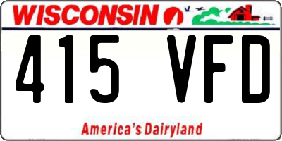 WI license plate 415VFD