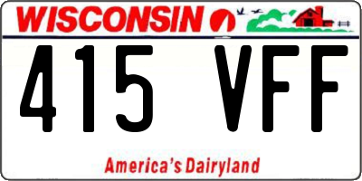 WI license plate 415VFF