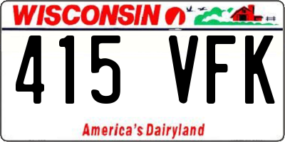 WI license plate 415VFK