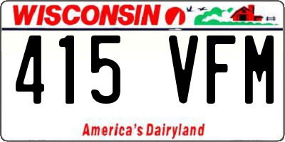 WI license plate 415VFM
