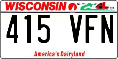 WI license plate 415VFN