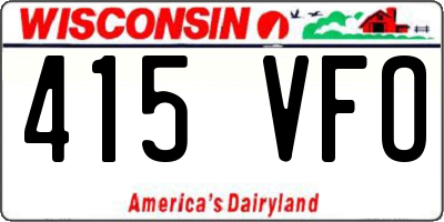 WI license plate 415VFO