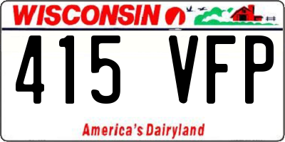WI license plate 415VFP