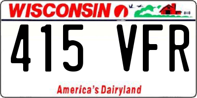 WI license plate 415VFR