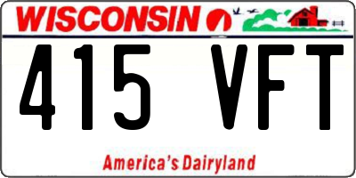 WI license plate 415VFT