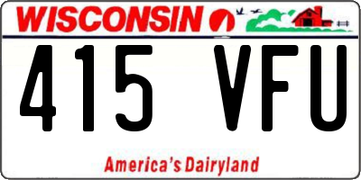 WI license plate 415VFU