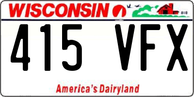 WI license plate 415VFX