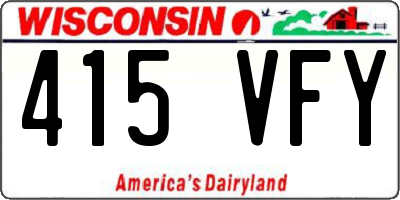 WI license plate 415VFY