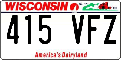 WI license plate 415VFZ