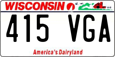 WI license plate 415VGA