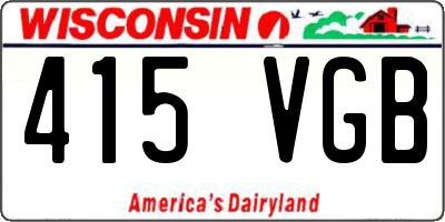 WI license plate 415VGB