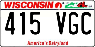 WI license plate 415VGC