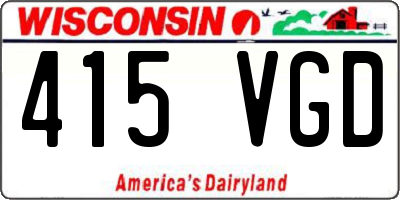 WI license plate 415VGD