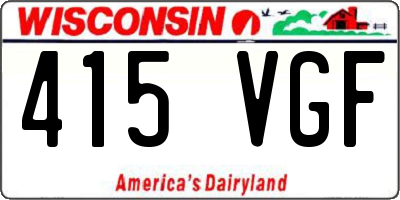 WI license plate 415VGF