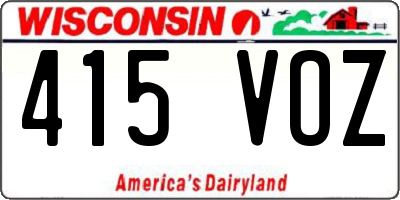 WI license plate 415VOZ
