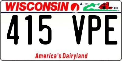 WI license plate 415VPE