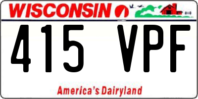 WI license plate 415VPF